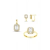 Baget Taşlı Altın Set - 14k - 7.05gr