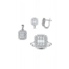 Baget Taşlı Altın Set - 14K