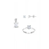 Altın Üçlü Tektaş Set - 14K