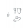 Baget Taşlı Altın Set - 14K