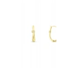 Taşlı Tasarım Altın Küpe - 14k - 2.76gr