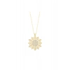 Taşlı Tasarım Altın Kolye - 14k - 2.14gr