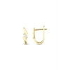 Taşlı Tasarım Altın Küpe - 14k - 2.23gr