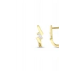 Taşlı Tasarım Altın Küpe - 14k - 2.23gr
