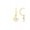 Taşlı Tasarım Altın Küpe - 14k - 2.81gr