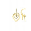 Kalp Figürlü Altın Küpe - 14k - 3.82gr
