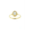 Opal Taşlı Altın Oval Yüzük - 14K