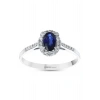 0.17 Karat Pırlanta Safir Oval Yüzük