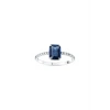 0.09 Karat Pırlanta Safir Emerald Kesim Yüzük