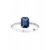 0.09 Karat Pırlanta Safir Emerald Kesim Yüzük