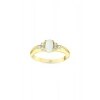Opal Taşlı Altın Oval Yüzük - 14K