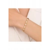 Altın Taşlı Tasarım Bileklik - 14K