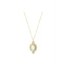 Altın Taşlı Vintage Kolye - 14K