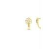 Altın Taşlı Çiçek Çocuk Küpe - 14K