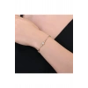 Altın Kare Taşlı Zincir Bileklik - 14K
