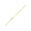 Çiçek Figürlü Altın Çocuk Künye - 14K