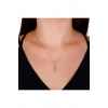 Altın Taşlı Sallantılı Kolye - 14K