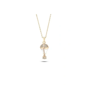 Kapadokya Balon Altın Taşlı Kolye - 14k - 4.87gr