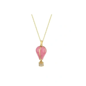Kapadokya Balon Altın Taşlı Kolye - 14k - 4.01gr