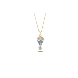 Kapadokya Balon Altın Taşlı Kolye - 14k - 5.04gr