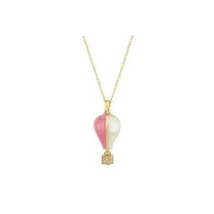 Kapadokya Balon Altın Taşlı Kolye - 14k - 3.98gr
