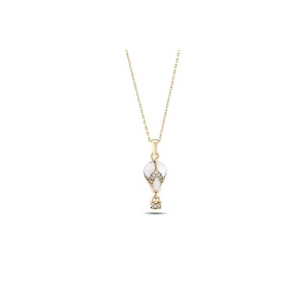 Kapadokya Balon Altın Taşlı Kolye - 14k - 4.12gr