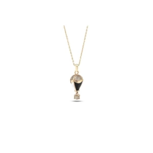 Kapadokya Balon Altın Taşlı Kolye - 14k - 4.98gr