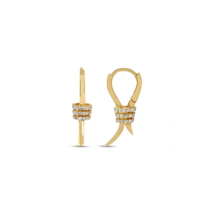 Taşlı Altın Küpe - 14k - 2.48gr