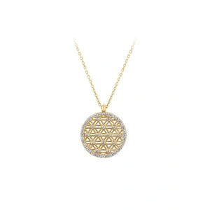 Yaşam Çiçeği Taşlı Altın Kolye - 14k - 2.12gr