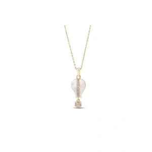 Kapadokya Balon Altın Taşlı Kolye - 14k - 3.72gr
