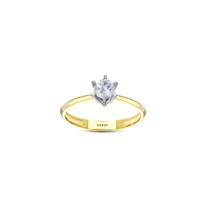 Altın Tektaş Yüzük - 14k - 1.66gr