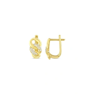 Taşlı Altın Küpe - 14k - 3.13gr
