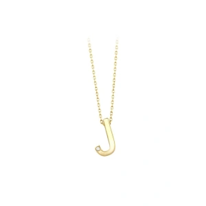 Altın J Harf Kolye - 14k - 1.72gr
