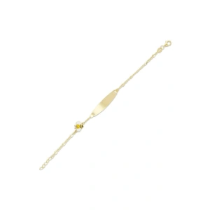 Arı Figürlü Altın Çocuk Künye - 14K - 2.33gr