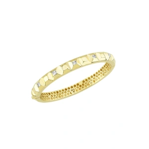 Taşlı Altın Kelepçe Bilezik - 14K - 15.78gr
