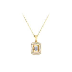 Baget Taşlı Altın Kolye - 14k - 2.03gr