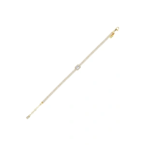 Baget Taşlı Altın Bileklik - 14k - 6.27gr