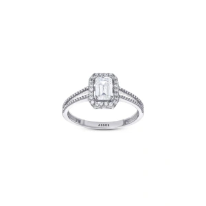 Baget Taşlı Altın Yüzük - 14K - 1.92gr