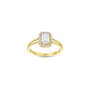 Baget Taşlı Altın Yüzük - 14k - 1.87gr