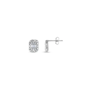 Baget Taşlı Altın Küpe - 14k - 1.42gr