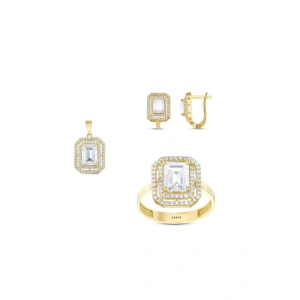 Baget Taşlı Altın Set - 14K