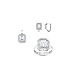 Baget Taşlı Altın Set - 14K