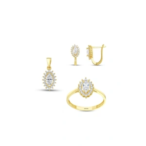 Mekik Formlu Altın Set - 14K