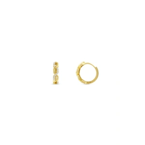 Taşlı Tasarım Altın Halka Küpe - 14k - 2.32gr