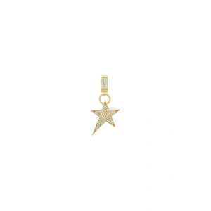 Yıldız Figürlü Taşlı Altın Kolye Ucu - 14k - 3.28gr