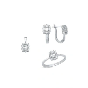 Baget Taşlı Altın Set - 14K
