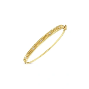 Taşlı Tasarım Altın Kelepçe - 14k - 8.46gr