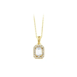 Baget Taşlı Altın Kolye - 14k - 2.20gr