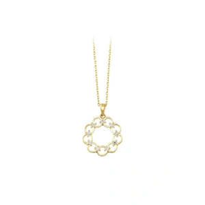 Taşlı Altın Kolye - 14k - 1.48gr