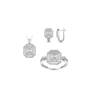 Baget Taşlı Altın Set - 14k - 7.17gr